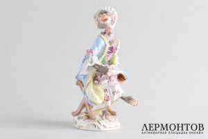 Статуэтка Певица из серии Обезьянний оркестр. Фарфор. Мейсенская мануфактура, 1934-45