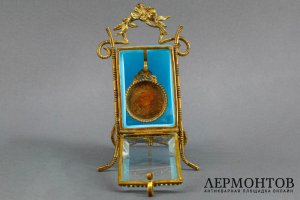Подчасник, рамка для фото. Стекло, латунь. Европа, 1880-1900е гг.