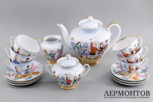 Сервиз Да здравствует дружба советских ребят. ЛФЗ, 1987 - 1989