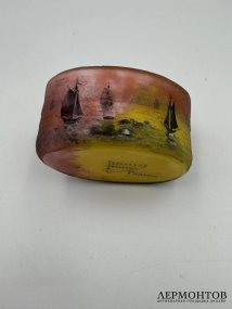 Чашечка «Морской пейзаж». Стекло, эмалевая пудра, Daum Nancy, Франция, 1900–1915 годы