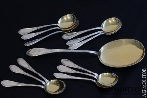 Набор для мороженого Soufflot. Серебро 800. Франция