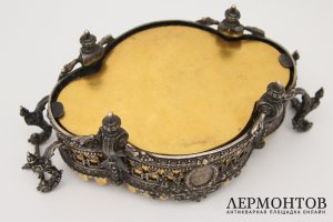 Подача, жардиньерка в стиле историзм. Серебро 800 пробы. Германия, Posen, 1897 г.