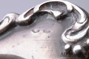Блюдо круглое рокайль. Серебро 800. Италия