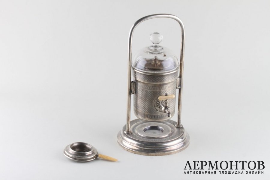 Кофеварка. Варшава. Мельхиор, посеребрение, Российская империя.