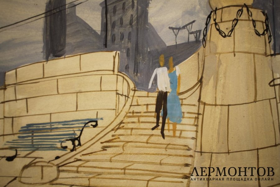 Картина Ромадин М.Н. Эскиз к фильму Застава Ильича. 1960-е годы.