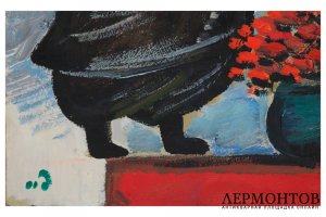 Картина. Сталин и Берия. Карикатура. 1990-е гг. Тенгиз Мирзашвили. Бумага, масло.