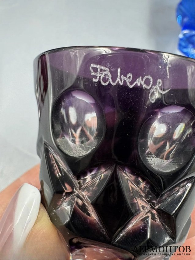 Набор из 4 стопок «На здоровье» в коробке. Цветной хрусталь, Faberge
