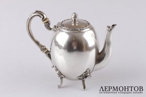 Кофейник в стиле рококо. Серебро 800 пробы. Германия
