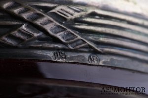 Ваза для цветов. Двухслойное стекло, серебро 800 пробы. Германия, начало 20 века.