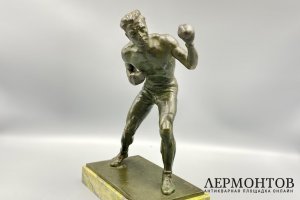 Скульптура Боксер. Западная Европа, нач. 20 века, автор L. Alliox. Бронза.