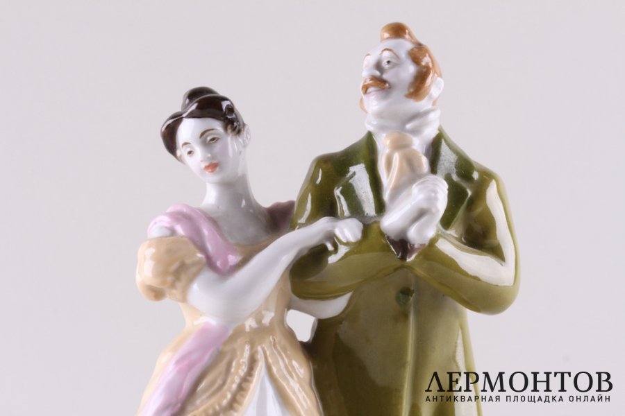 Скульптура Маниловы. Фарфор, роспись. СССР, ЛФЗ, 1970е гг.