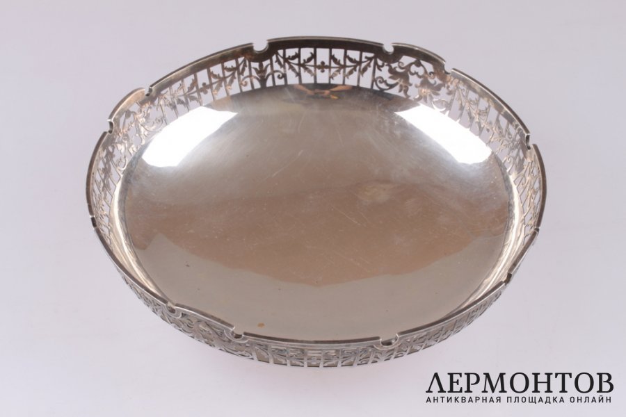 Блюдо ажурное. Mappin and Webb. 1926 год. Серебро 925. Англия