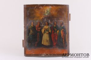 Икона Избранные святые. Димитрий, Анна, Авив, Самон, Гурий. Россия, пер. пол. XIX в.