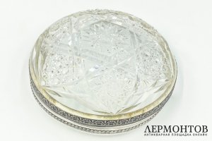 Ваза с ручкой. Россия, Москва, 15 артель, нач. 20 в. Серебро 84, хрусталь.
