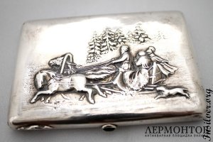 Портсигар "Тройка". Серебро 84. Россия