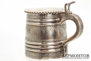 Пивная кружка в неорусском стиле. Российская Империя, мастер А. Фульд, 1886 г. 84 пр.