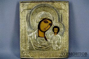 Образ Пресвятой Богородицы. Дерево, темпера, бронза, золочение. Россия, XIX век.