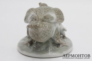 Скульптура Гусиный переполох, авторская с подписью А. Сотникова. СССР, Дулево 1940-50