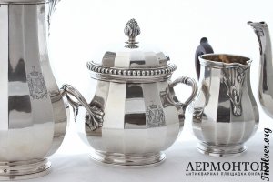 Чайно-кофейный сервиз Henin. Серебро 950. Франция