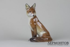 Статуэтка Лиса. Германия, Бавария, ф-ка Rosenthal, 1950-60-е гг. Фарфор, роспись.