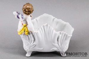 Ваза, конфетница Амур. Фарфор, роспись. Германия, 1930-60е гг.
