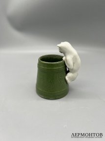 Статуэтка «Кот с бочонком». Фарфор, роспись, Германия, 20 век
