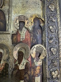 Икона «Феодоровская Божия Матерь и Собор святых». Серебро 84 пробы, 28-я артель, Россия, 19 — начало 20 века