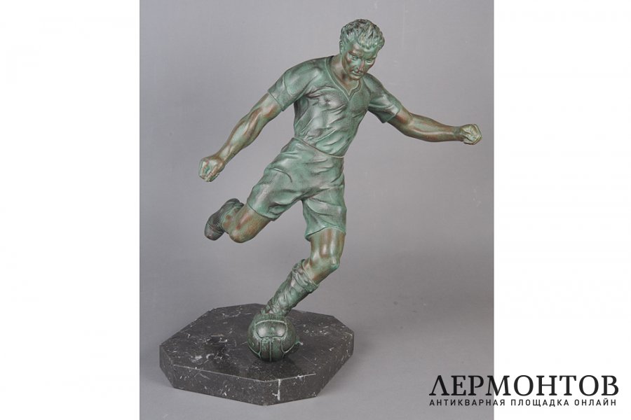 Скульптура Футболист. Зап. Европа, 1920- 1930-гг. Металл