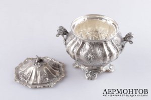 Сахарница барокко. Серебро 800 пробы. Конец XIX в. Италия