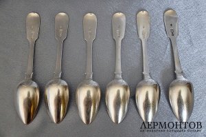 Десертные ложки. Серебро 84 пробы. Российская империя