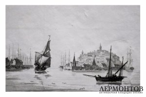 Гравюра. Вид на Севастополь. Художник Шелтон. 1842 год.