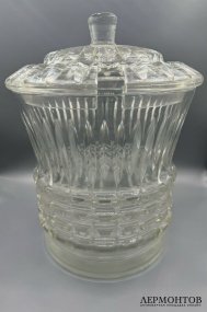 Ёмкость для крюшона с крышкой. Хрусталь, резьба, Западная Европа, 1-я половина 20 века