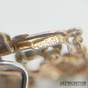 Кулон в стиле модерн с бриллиантами. Золото 56 пробы, Н. Феофилов, Россия, 1908–1917 годы