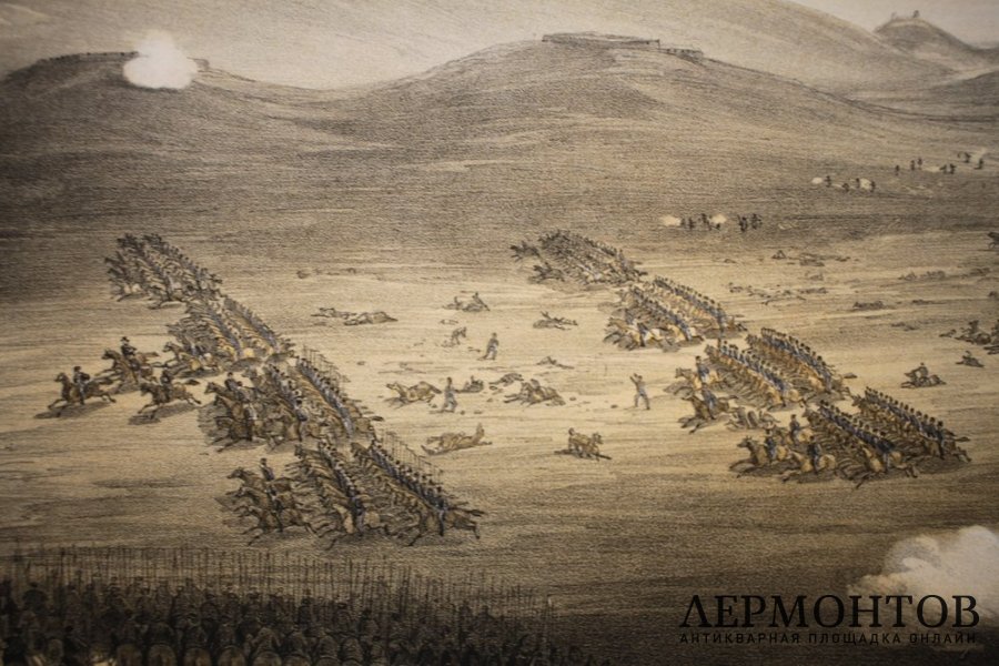 Литография. Английская атака легкой кавалерийской бригады. У. Симпсон. Лондон, 1855 г