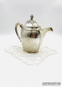 Кофейник с носиком-сердечком. Серебро 12 лот, золочение, Польша, 1814 год