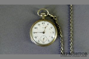 Карманные часы с цепочкой. Серебро 800. Франция, часовая мануфактура LIP. 