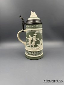 Пивная кружка «Весна». Каменная масса, олово, Villeroy & Boch, Германия, 1978 год