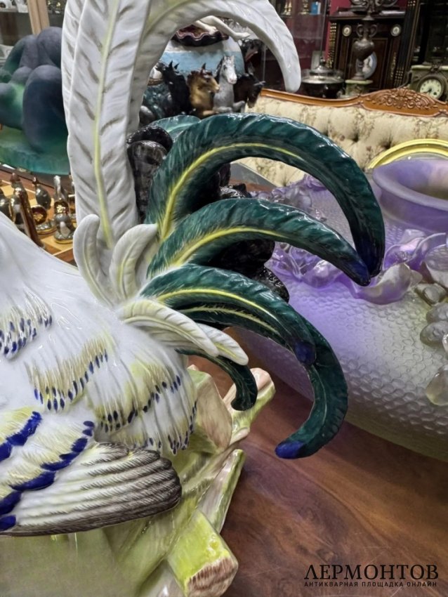 Скульптура «Домашний петух». Фарфор, роспись, Meissen, скульптор И. И. Кендлер, Германия, 1924–1934 годы