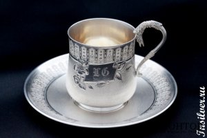 Кофейная пара Ernest COMPÈRE. Серебро 950. Франция