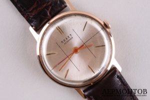 Часы наручные фирмы Полет. Золото 583 пробы. СССР, 1960-е.