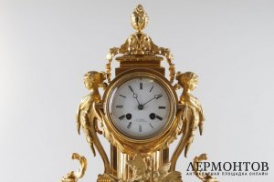 Часы кабинетные в стиле Второго Ампира. Россия, фабрика Ф. Шопена, сер. 19 в. Бронза.