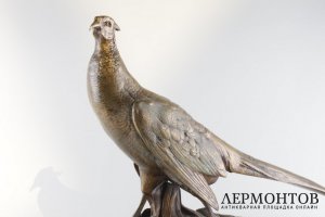 Скульптура Фазан.  Франция, Париж, автор модели Clovis Masson, кон. 19 в. Бронза.