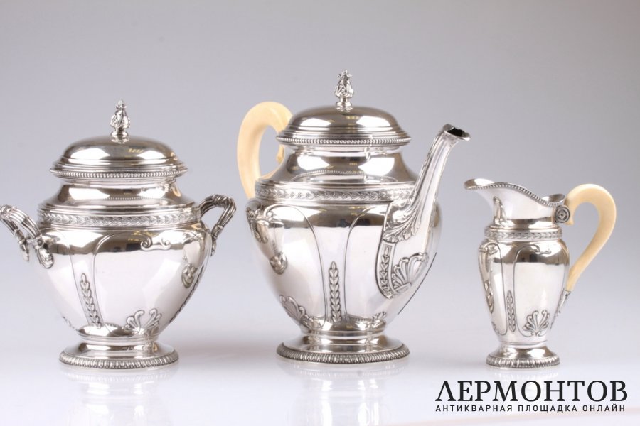 Чайный сервиз Roussel. Серебро 950 пробы. Франция