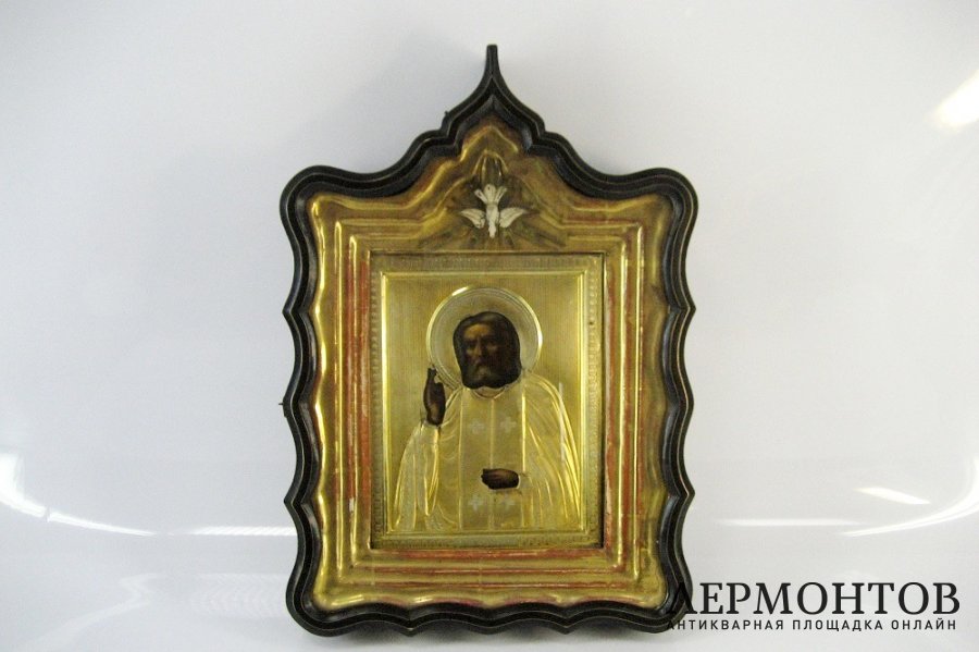 Икона. Св. Серафим Саровский. Серебро 84 пробы. Российская Империя.
