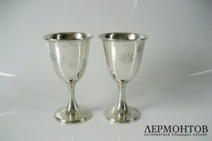 Парные фужеры. Серебро 925 пробы, Великобритания.