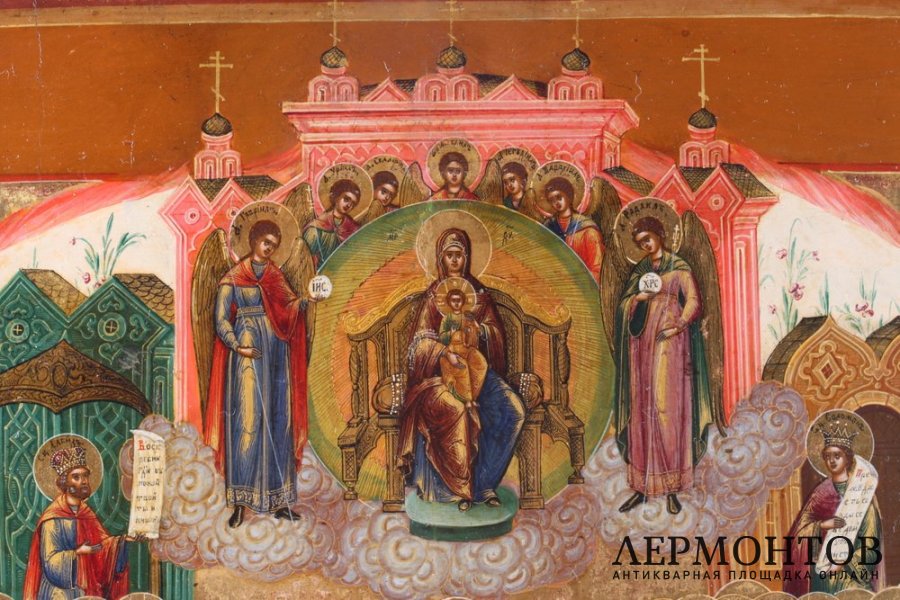 Икона О Тебе Радуется. Россия, Палех, сер. 19 в. Дерево, левкас, темпера. Редкая.