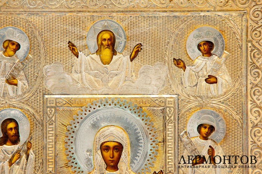 Икона Богоматерь Знамение, Курская-Коренная. Серебро. Россия, 1899-1908 гг. Темпера.