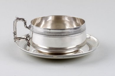 Чайная пара в классическом стиле Boulenger. Серебро 950 пробы. Франция, XIX век.