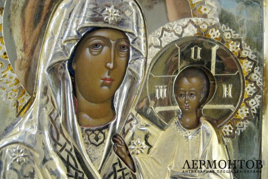 Образ Смоленский Пресвятой Богородицы. Дерево, темпера, серебро 84, Россия, 1873 год.