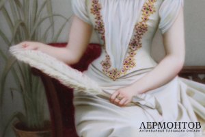 Пласт Дама в белом. Фарфор, живопись. Австрия, кон. XIX-нач. XX вв.